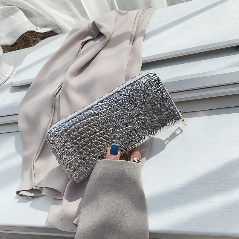 Длинный женский кошелек из кожи аллигатора Женский кожаные милые кошельки сумки