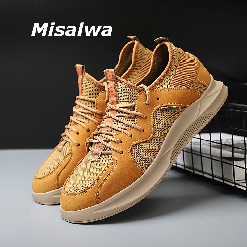 Misalwa/размеры 37-44; сезон весна-лето; сетчатые мужские кроссовки; 5 см; невидимая обувь, увеличивающая рост; мужская повседневная обувь; лоферы