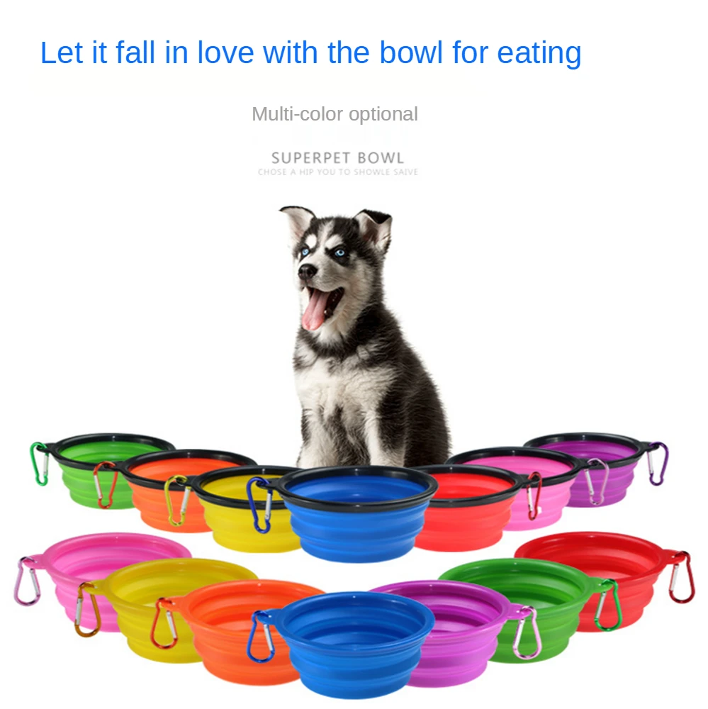 

1000ml Large Dog Pet Foldable Silicone Bowl Outdoor Travel Portable Puppy Food Container Foldable Feeder Bowl For Dogs And Cats