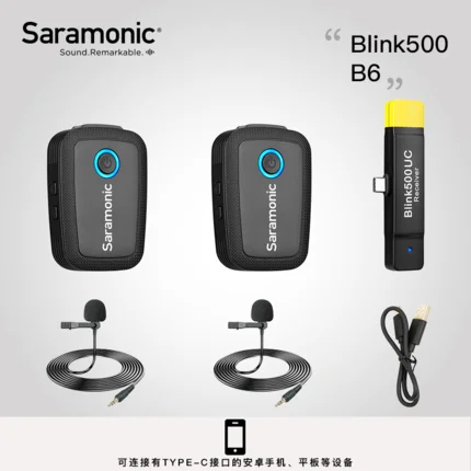 Blink 500 B6 Saramonic Blink 500 серия B1 B2 B5 B6 2,4 ГГц двухканальная Беспроводная микрофонная система с Lavalier Blink500 VS RODE wireless go - Цвет: Blink 500 B6