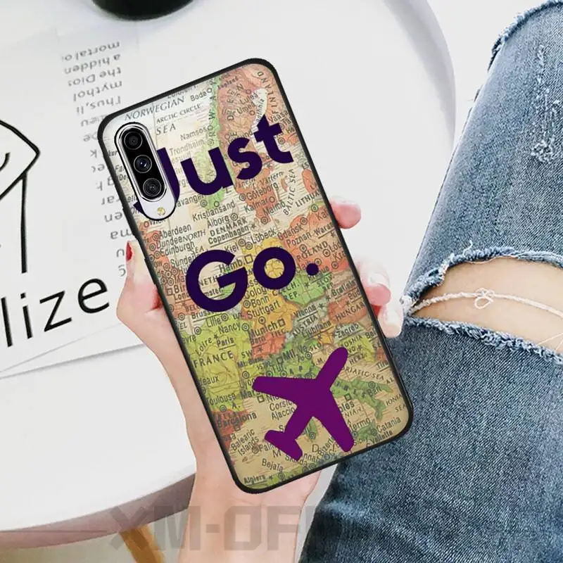 Чехол для телефона HaNismt Airplane fly travel cloud черный мягкий чехол Samsung A10 20 30 40 50 70 10S 20S 2