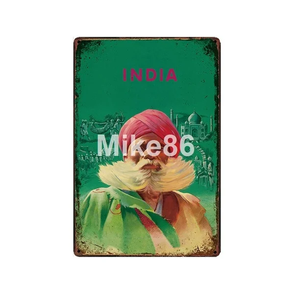 

[ Mike86 ] Brazil Australia Peru Versailles Canada Tin Sign Vintage India Iron Painting Travel Posters Art 20*30 CM LT-1934
