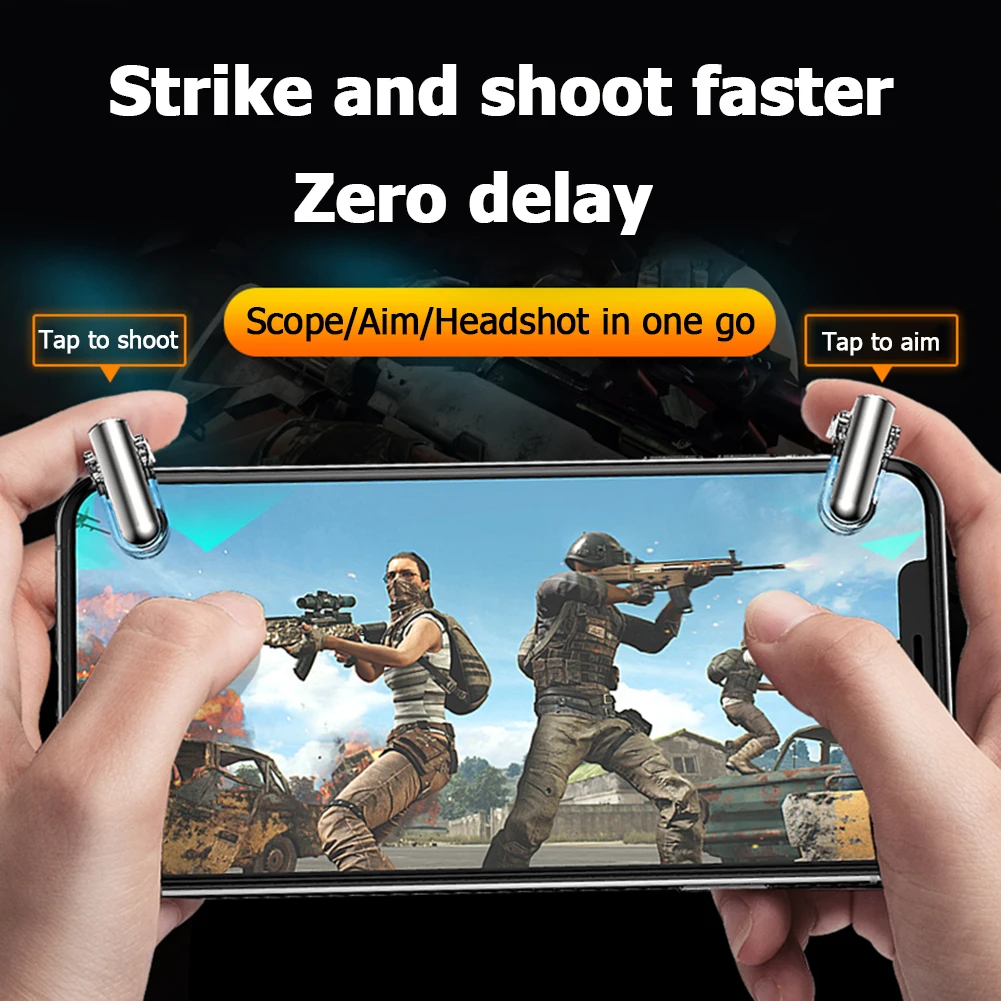 2 шт. мобильный телефон игра кнопка огня умный металлическая триггер шутер для