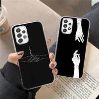 hand in hand touch phone case transparent for samsung s21 ultra s20 fe s10 plus a52 a51 a12 a71 note 20 shell cover coque