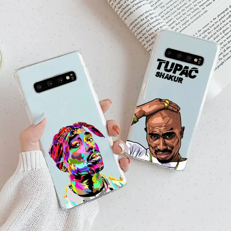 

Rapper 2pac Cartoon Phone Case Transparent For Samsung Galaxy A S 8 9 10 12 20 21 40 50 52 51 70 71 2019 fe 5g ultra plus