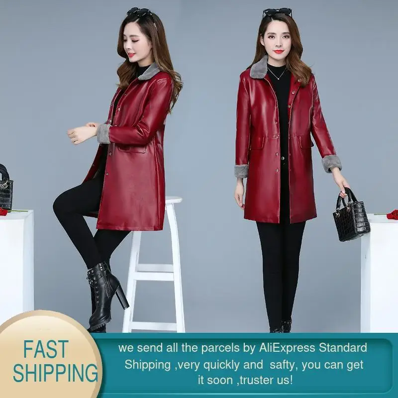 2020 зимняя кожаная куртка Женское пальто из искусственной овечьей кожи женская с