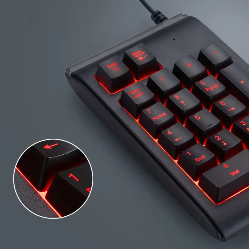 Three Colors RGB Backlit USB Wired Keyboard Waterproof Number Pad Numeric Keypad Mini Numpad Multi-functional Digital Keys