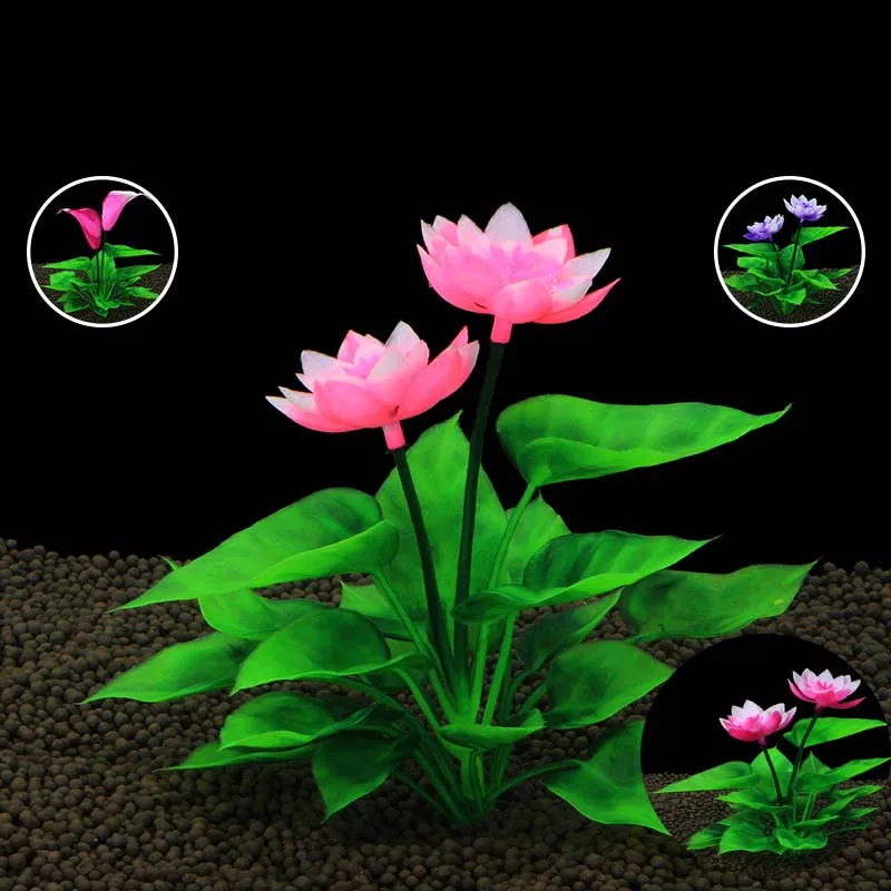 Искусственные растения для аквариума украшение цветок лотос трава воды обзор