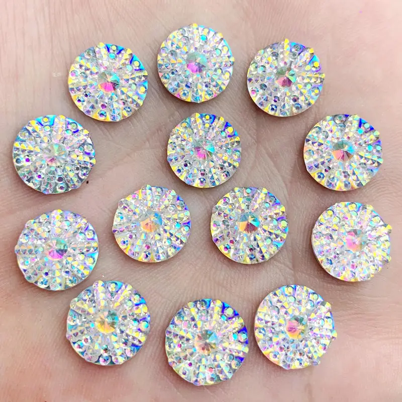 Y221-40pcs-12mm Круглые и капли воды и овальные ювелирные изделия Bling Crystal AB смолы Стразы Flatback Камень Кабошон DIY Свадебные украшения Одежда ремесла - Цвет: Y221-40pcs-12mm