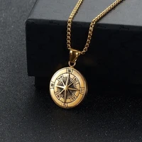 viking compass round pendant necklace mens new fashion metal sliding pendant vikingtoys accessories party jewelry