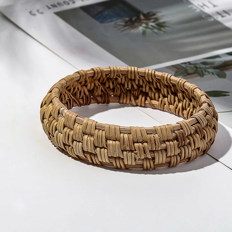 Модный ручной работы соломенный браслет из Ротанговой Пальмы Простой Большой