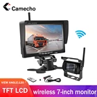 Автомобильный монитор Camecho, 7 дюймов, TFT ЖК-дисплей, беспроводная камера заднего вида, монитор для автобуса, автомобиля, камера наблюдения, монитор камеры