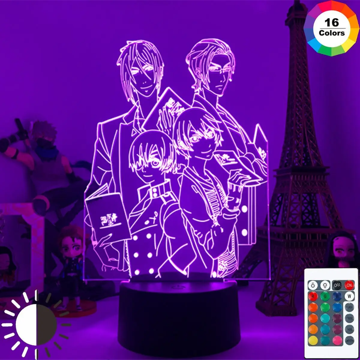

Acrylic Black Butler Bedside Lamp 3D Anime Lamp for Bedroom Decor Colorful Nightlight Child Kids Birthday GiftBlack Butler Anime