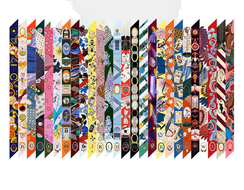26 шарф с буквами, дизайн, принт, женский шарф, модный маленький галстук, сумка, обтягивающий шарф с созвездием