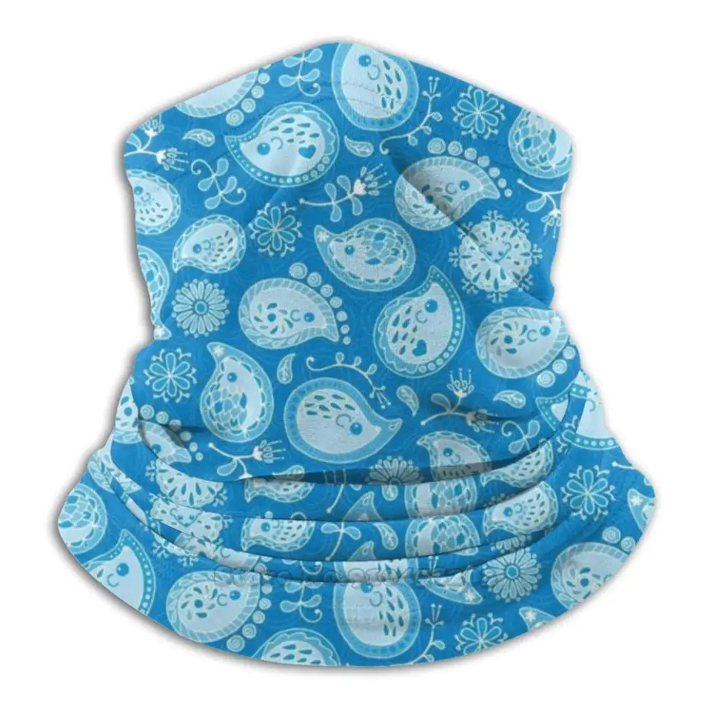 Ежик Пейсли _ синий бассейн бандана шарф маска шеи Теплый головной убор ежиков
