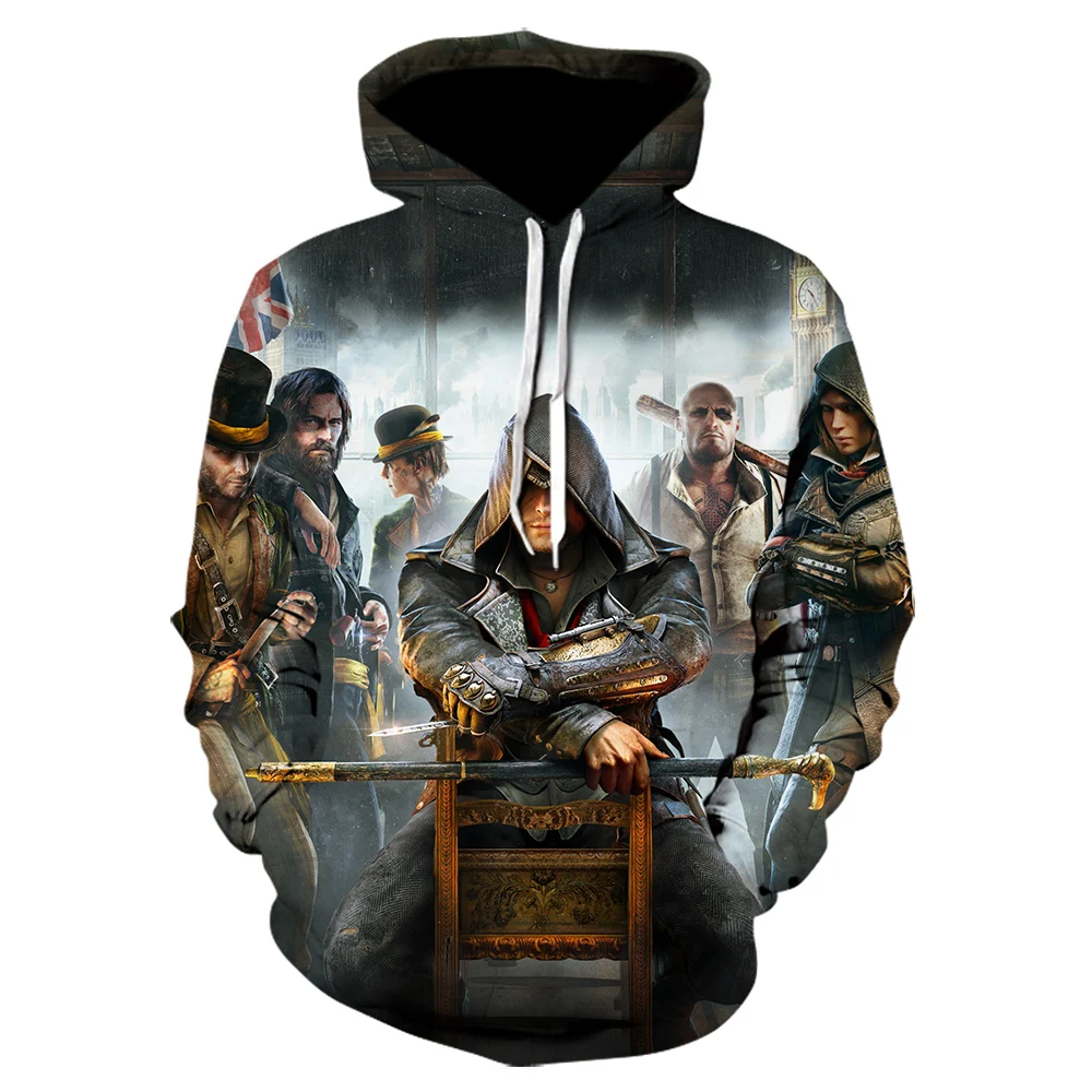 Foreign Trade Men's Wear Fall and Winter 2019 New Assassin Doctrine Protagonist Coat Hat 3D Printed Assassin's |