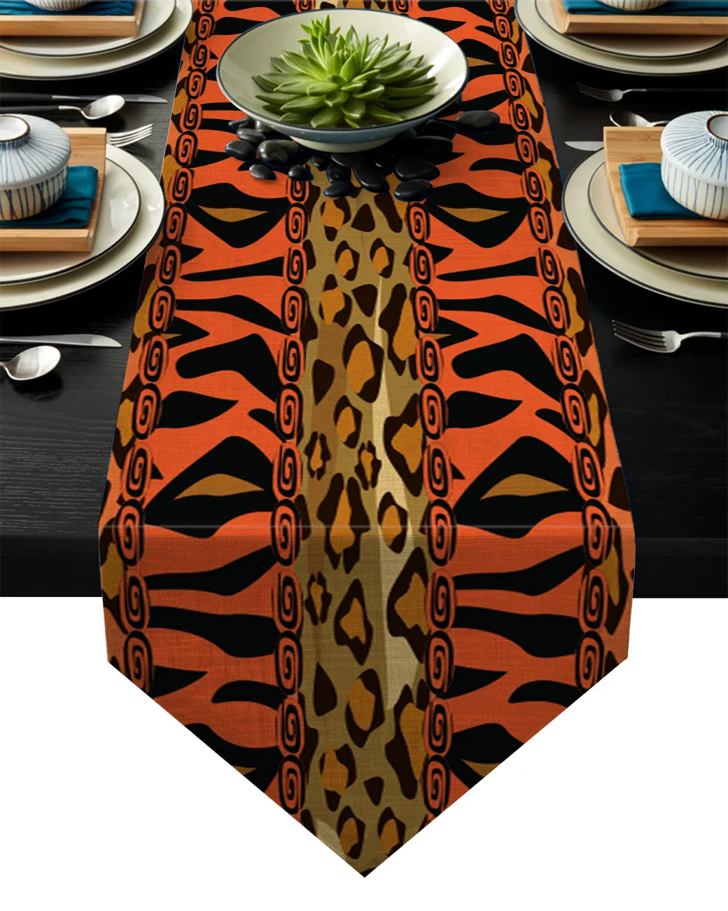 Длинный Настольный бегун Леопардовый из племен для кухни свадьбы праздника