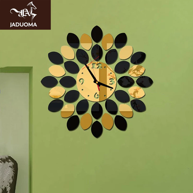 3D настенные часы JADUOMA наклейки сделай сам креативные минималистичные модные