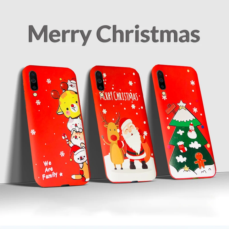 Чехол для телефона с Санта-Клаусом Samsung Galaxy A50 мультяшный Рождественский олень A10