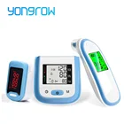 Yongrow светодиодный пульсоксиметр с пальцевым наконечником и ЖК-дисплеем, монитор артериального давления на запястье, инфракрасный термометр для ушей, для всей семьи, подарок для здоровья