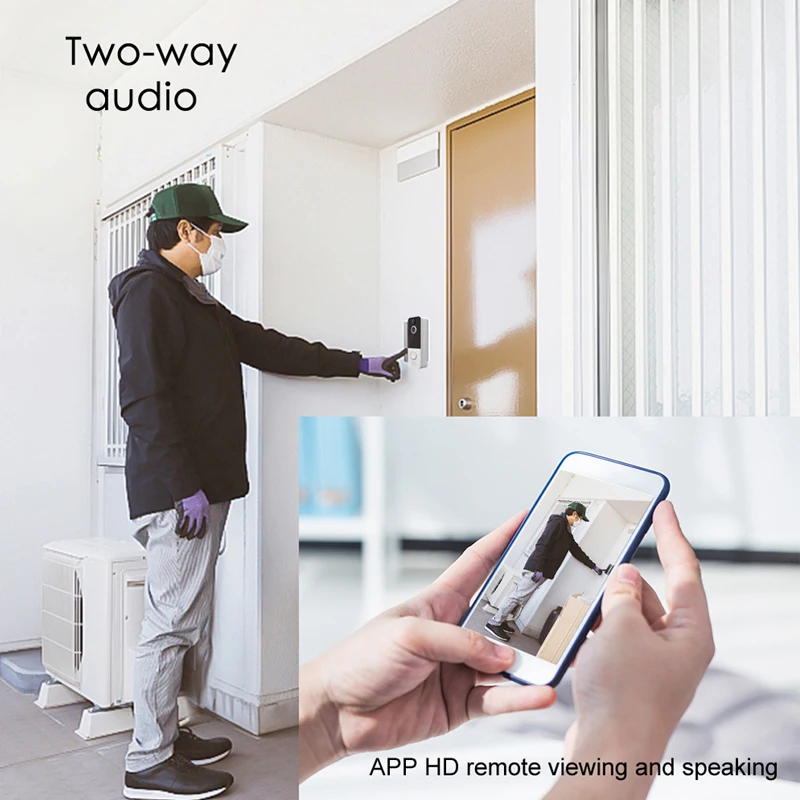 EKEN T8 IP67 Weatherproof Smart Video Doorbell Camera WIFI 1080P Visual Intercom Night Vision IP Door Bell PIR Wireless Cameras |