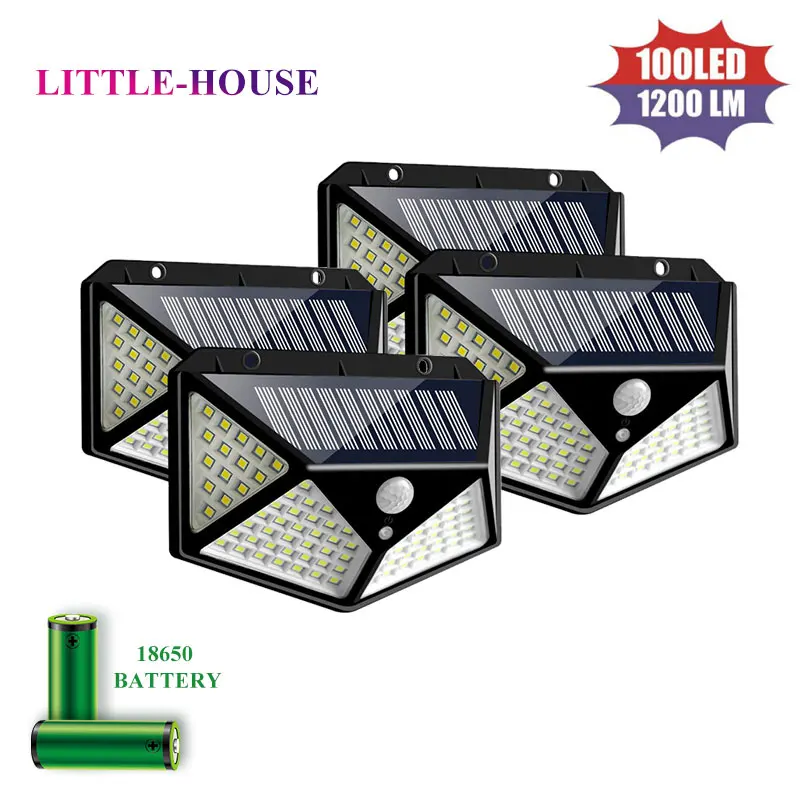 100/114 светодиодный солнечный светильник на открытом воздухе Водонепроницаемый