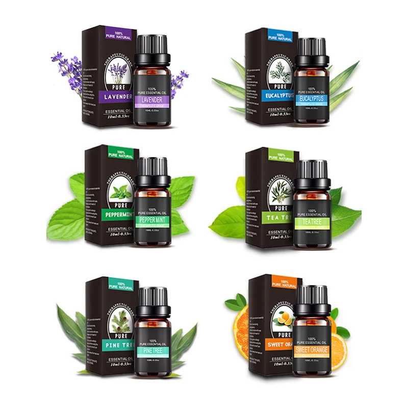 

Pure Natural Essential Oils for Aromatherapy Diffusers Lavender Tea Tree Mint Lemon Water Soluble Relieve Stress Essence