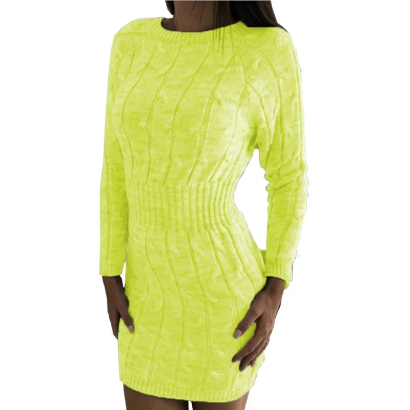 Женское трикотажное платье LADSOUL повседневное элегантное облегающее с длинным