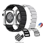 Ремешок магнитный для Apple Watch Band 7 6 5 4 3 SE, браслет из нержавеющей стали для iWatch, 4541 мм 4440 мм 42