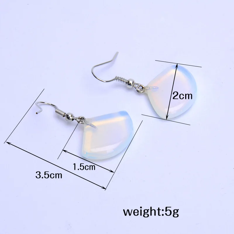 Новые модные серьги в форме веера прозрачные с кристаллами и опалом аксессуары