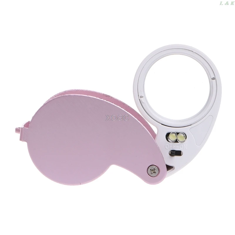

40X 25mm Glass Magnifying Magnifier Len Jeweler Eye Jewelry Loupe With LED Light M10 dropship