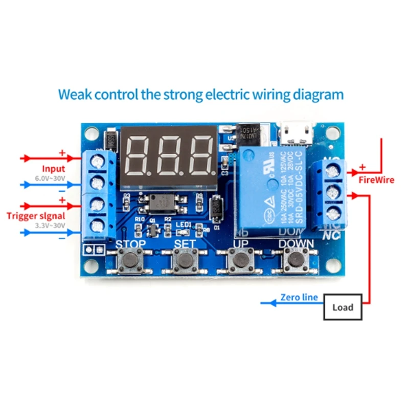 DC 5V 12V 24V LED Light Digital Time Delay Relay Trigger Cycle Timer Switch Circuit Board Timing Control Module DIY | Компьютеры и