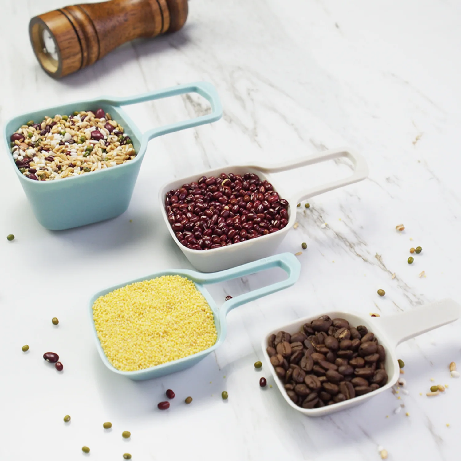 Пластиковая ложка для пищевых продуктов набор из 4 мерных ложек в комплекте со