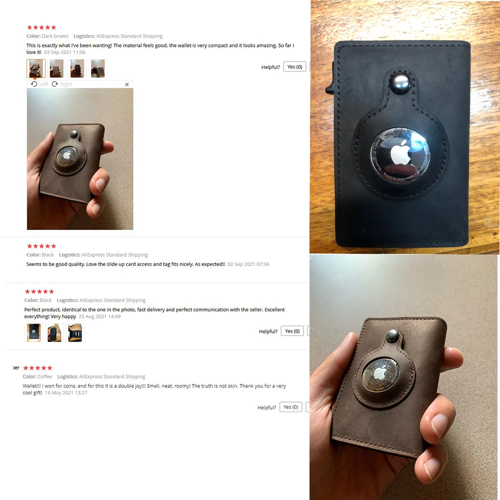 Смарт-кошелек из натуральной кожи с защитой от потери | Спорт и развлечения