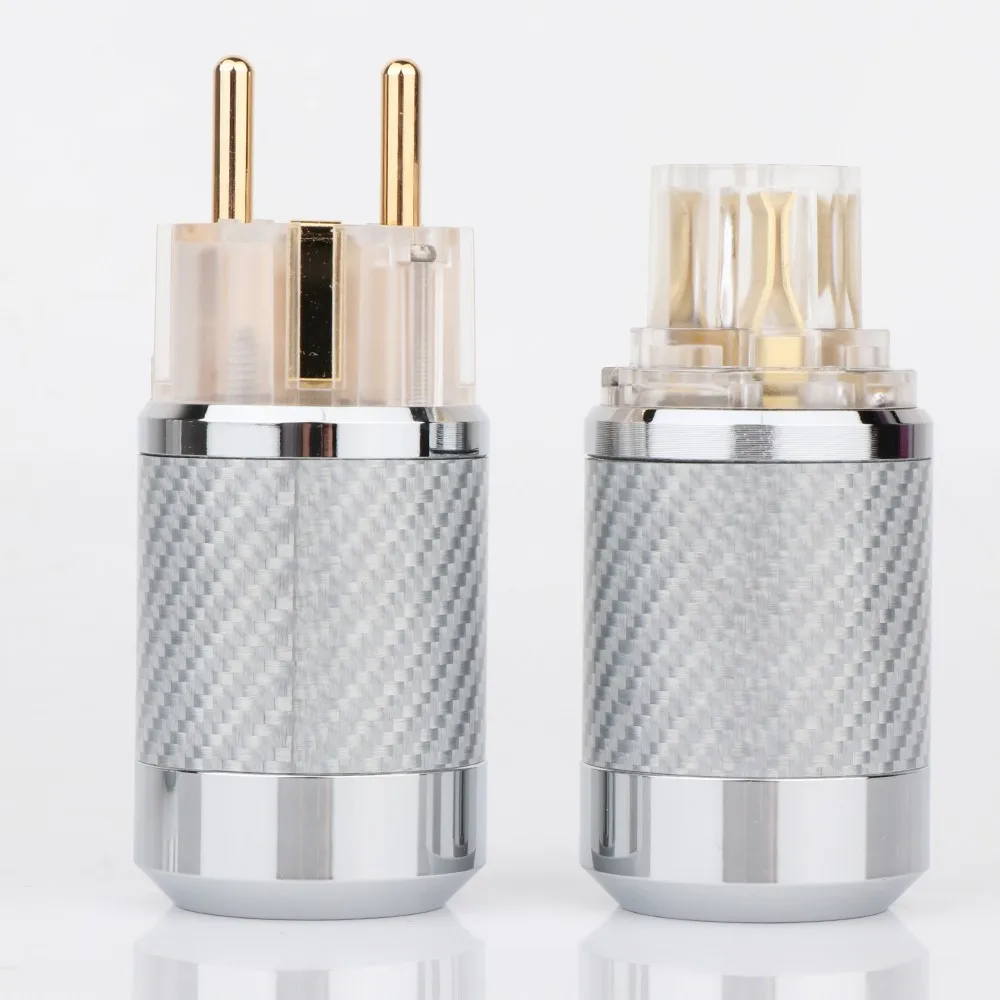 

Preffair WCF2-TEG Hi-End углеродное волокно позолоченный Европейский стандарт штекер питания переменного тока IEC Женский штекер DIY сетевой кабель пит...