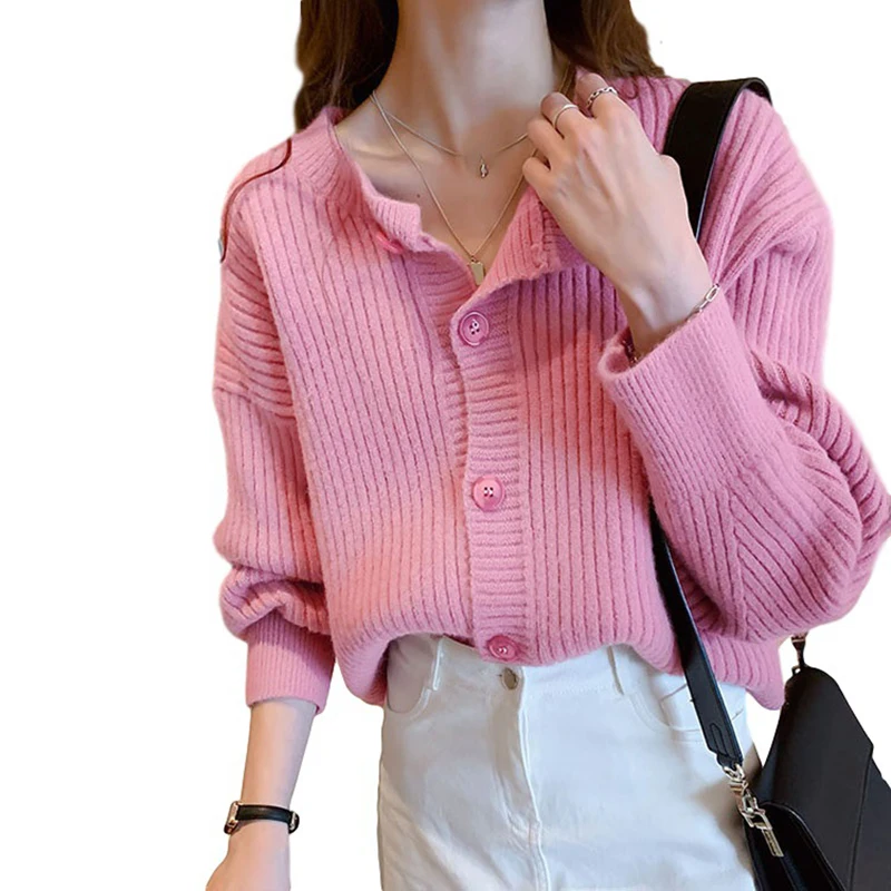 

Knitted Cardigan Women's Holiday Casual Women's 2020 Fall/Winter Knitwear Short New Solid Color Loose Slim Sweater Top