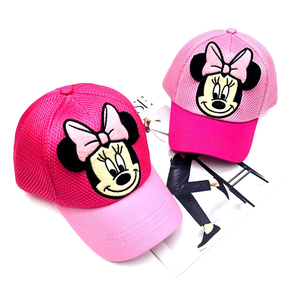 

Disney Baseball Caps Summer Children's Hats Cartoon Anime Figures Minnie Mouse Outdoor Sunscreen Caps Fashion Girls Peaked Cap