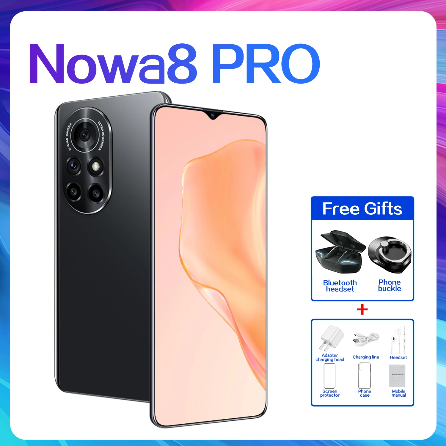 

Global Version Nowa8pro Smartphone New MediaTek 32MP Big Screen 6800mAh 5G 6.7 Inch 12 512GB 10Core Cellphone Mobile Phone