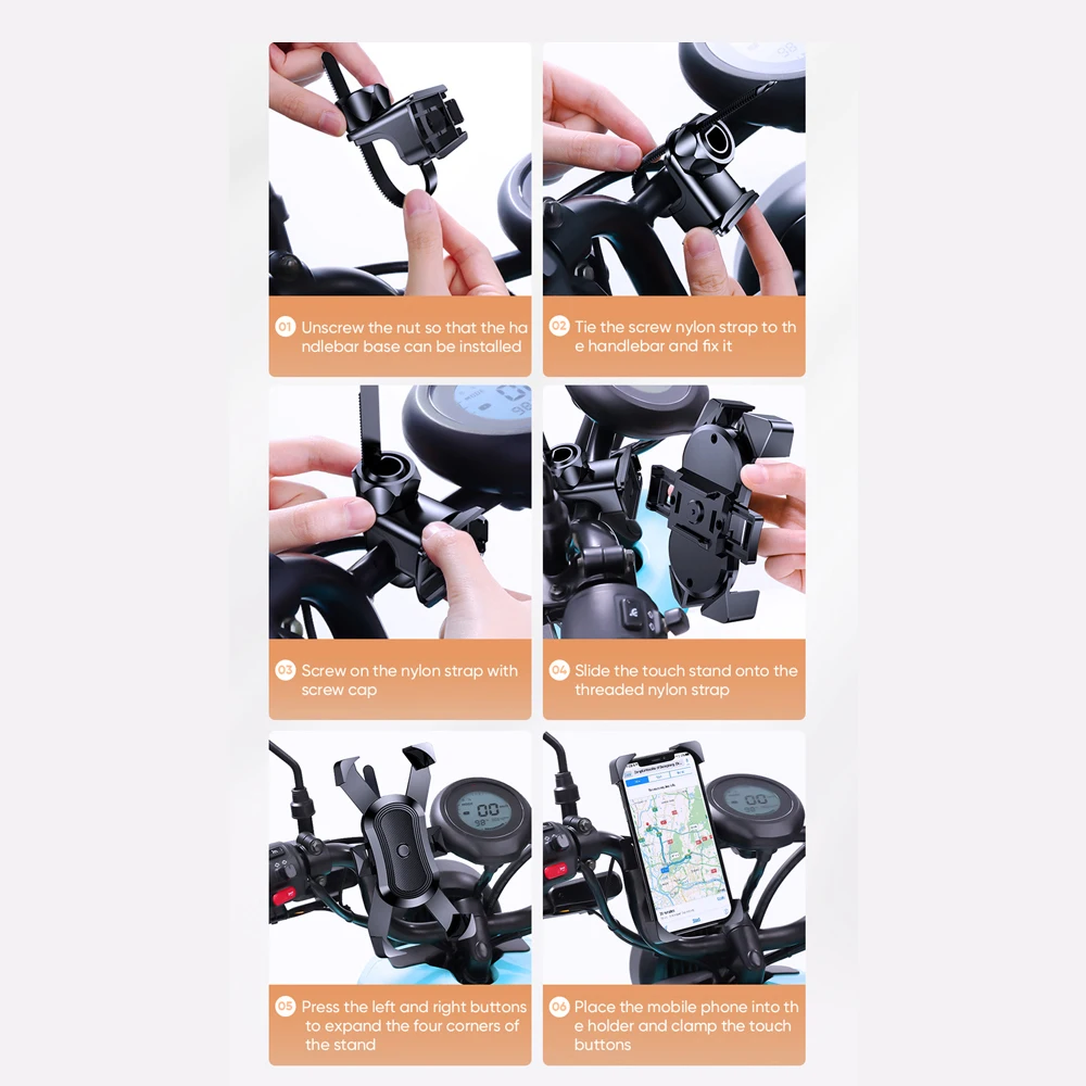 360 Degree Bike Phone Holder Motorcycle Bicycle Phone Holder Handlebar Stand Mount Bracket Mount Phone Holder For iPhone Samsung smartphone stand