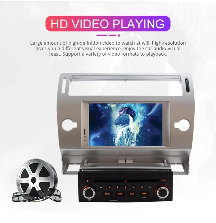 Автомобильный dvd-плеер Besina Android 9,0 для Citroen C4 Quatre Triumph, мультимедиа, gps навигация, wifi, четыре ядра, 4 Гб, 1 Din, автомагнитола