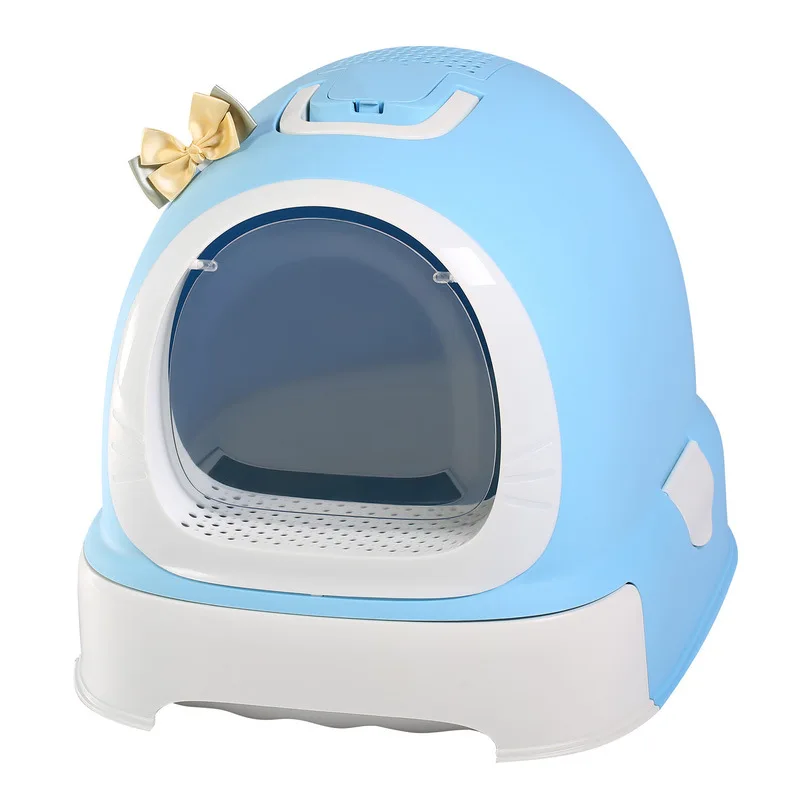 Большой компактный лоток для кошачьих туалетов портативный туалетный ящик с