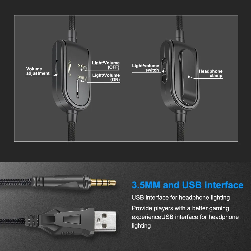 

K8 PS4 Headset Camouflage casque Wired PC Gamer Stereo Gaming Headphones with Microphone LED Lights for XBox One/Laptop