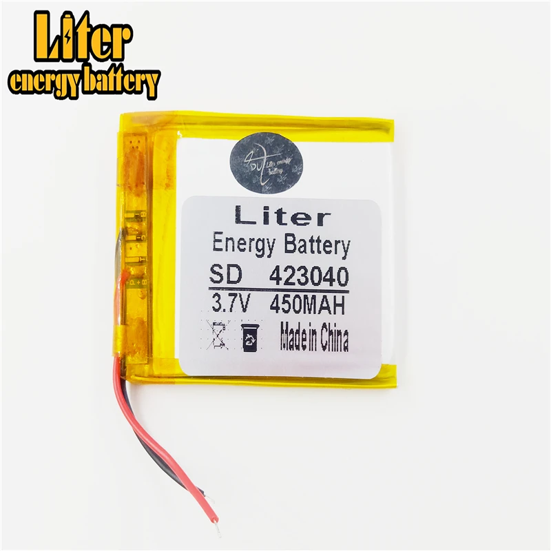 Полимерный литий-ионный аккумулятор 3 7 V 423040 450mAh CE FCC ROHS MSDS сертификация качества |