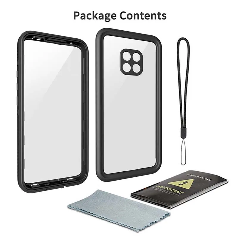 

MOMOTS IP68 Waterproof Case for Huawei Mate 20 Pro Mate 30 Pro Transparent Shockproof Case 360 Full Protection Cover