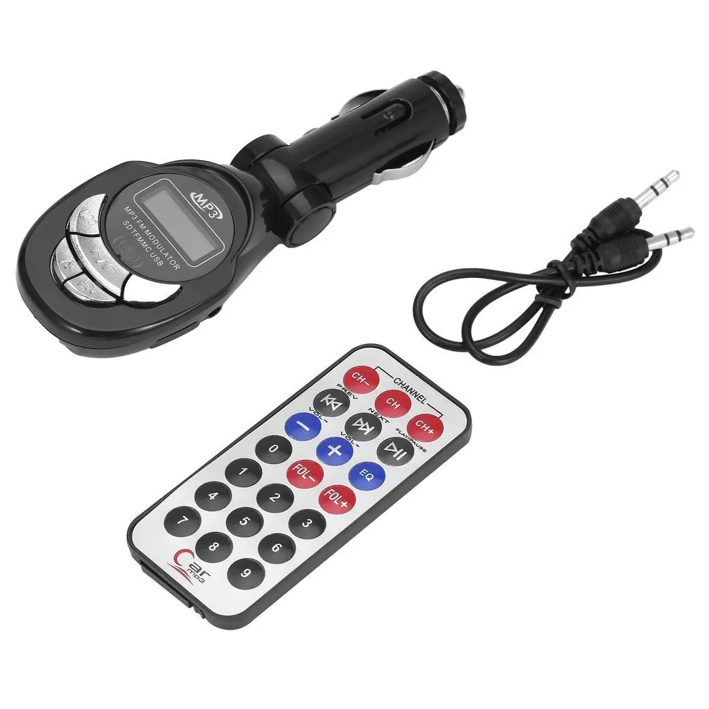 4 в 1 ЖК Автомобильный MP3 плеер беспроводной FM-передатчик модулятор с USB CD MMC