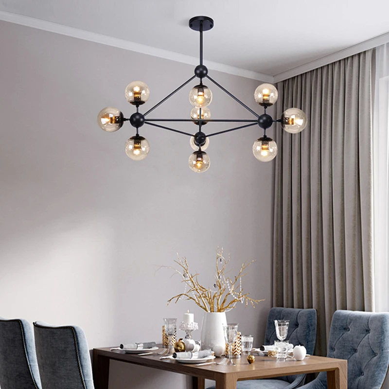 Скидка Винтажные люстры, стеклянная Волшебная люстра, Потолочная люстра в стиле лофт, внутреннее освещение для гостиной, спальни, кухни, промышлен...