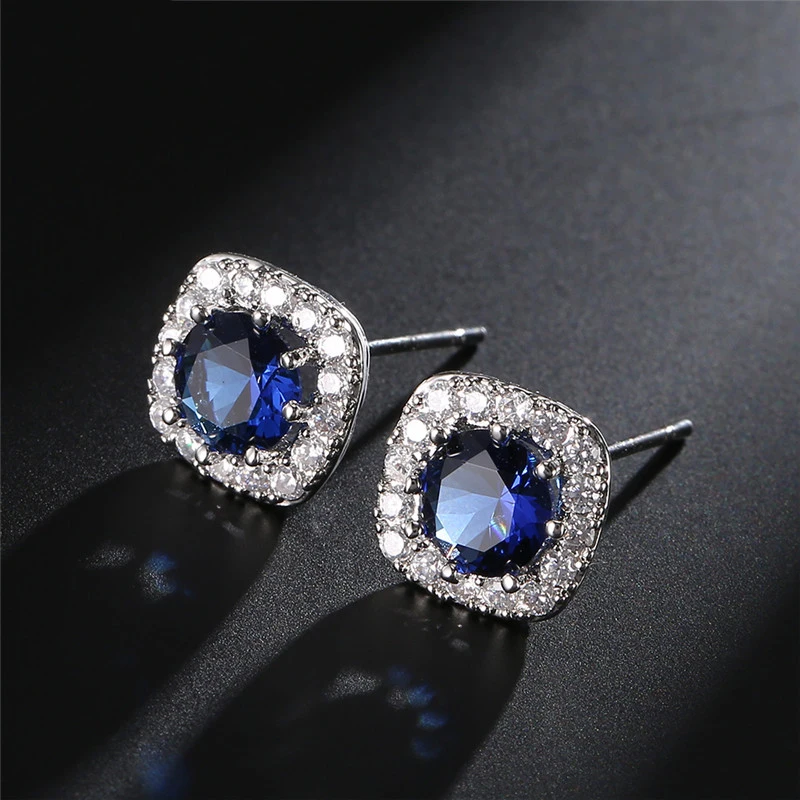 Серьги-гвоздики Uilz квадратные женские классический дизайн круглые украшения из