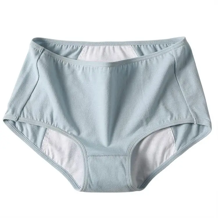 Менструальные трусики, хлопковые трусики для женщин, majtki damskie, culotte menstrumle culotte femme taille haute calcinha feminina majtki - Цвет: Небесно-голубой