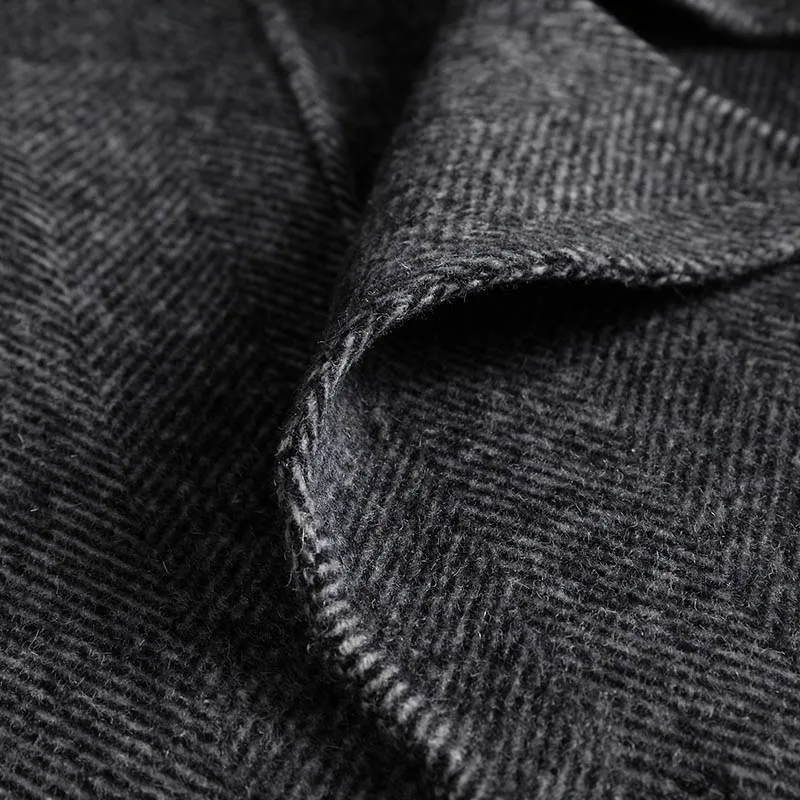 Шерстяное пальто для мужчин 2020 двухсторонняя Длинная шерстяная куртка