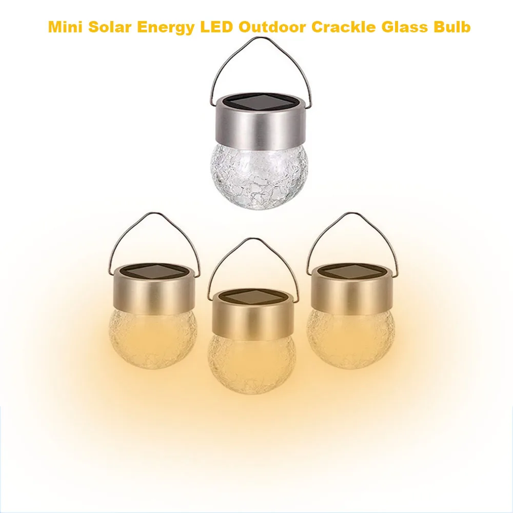 

Solar Energy Mini Crackle Glass Bulb Waterproof Outdoor Use For Camping , Party Decoration